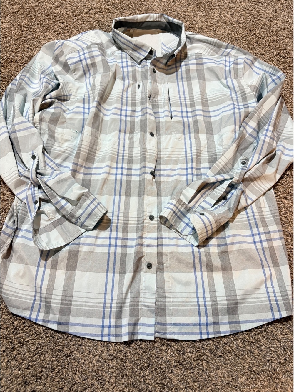 Under Armour Men's XXL HeatGear Loose Fit Plaid Button-Up Shirt